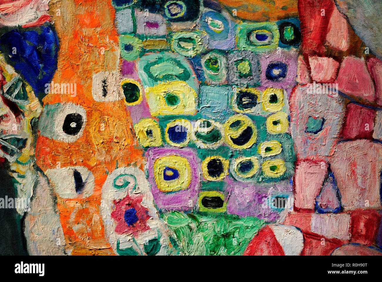 Gustav Klimt (Vienne, 1862-Vienne, 1918). Peintre symboliste autrichien. Membre du mouvement de sécession de Vienne. Morte e Vita 'la mort et la vie", 1915. Détail. Huile sur toile. 178 cm x 198 cm. Musée Leopold. Vienne. L'Autriche. Banque D'Images