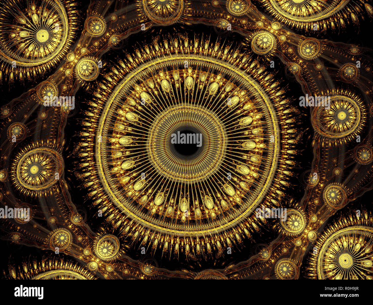 Mandala fractale orné - abstract image générée numériquement Banque D'Images