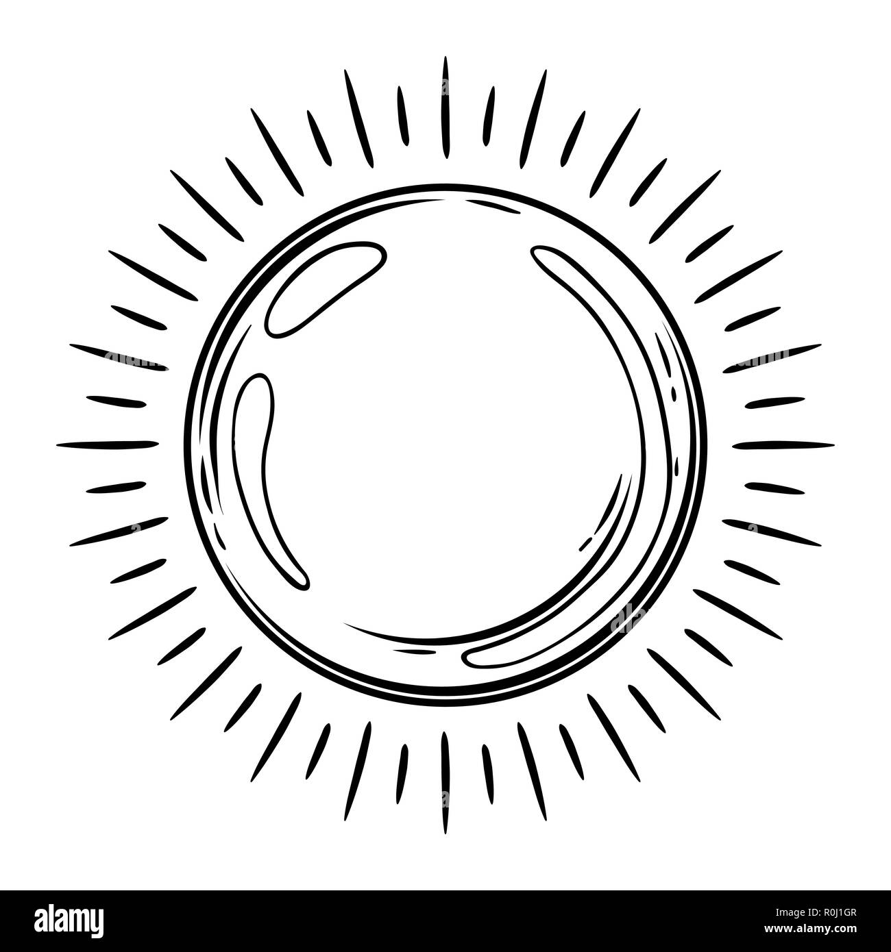 Magic Ball avec des rayons. Illustration de Vecteur