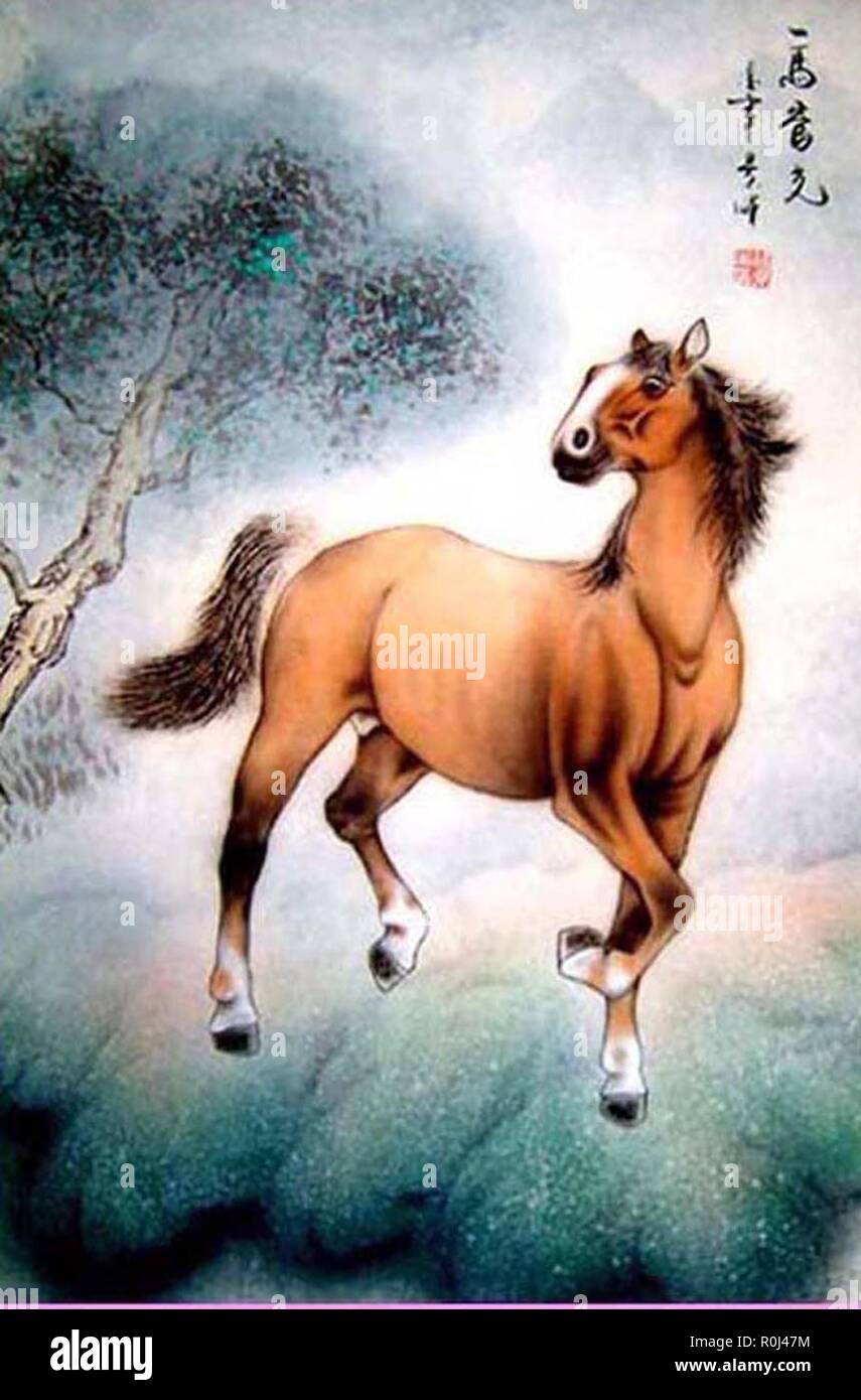 Peinture de chevaux orientaux Banque D'Images