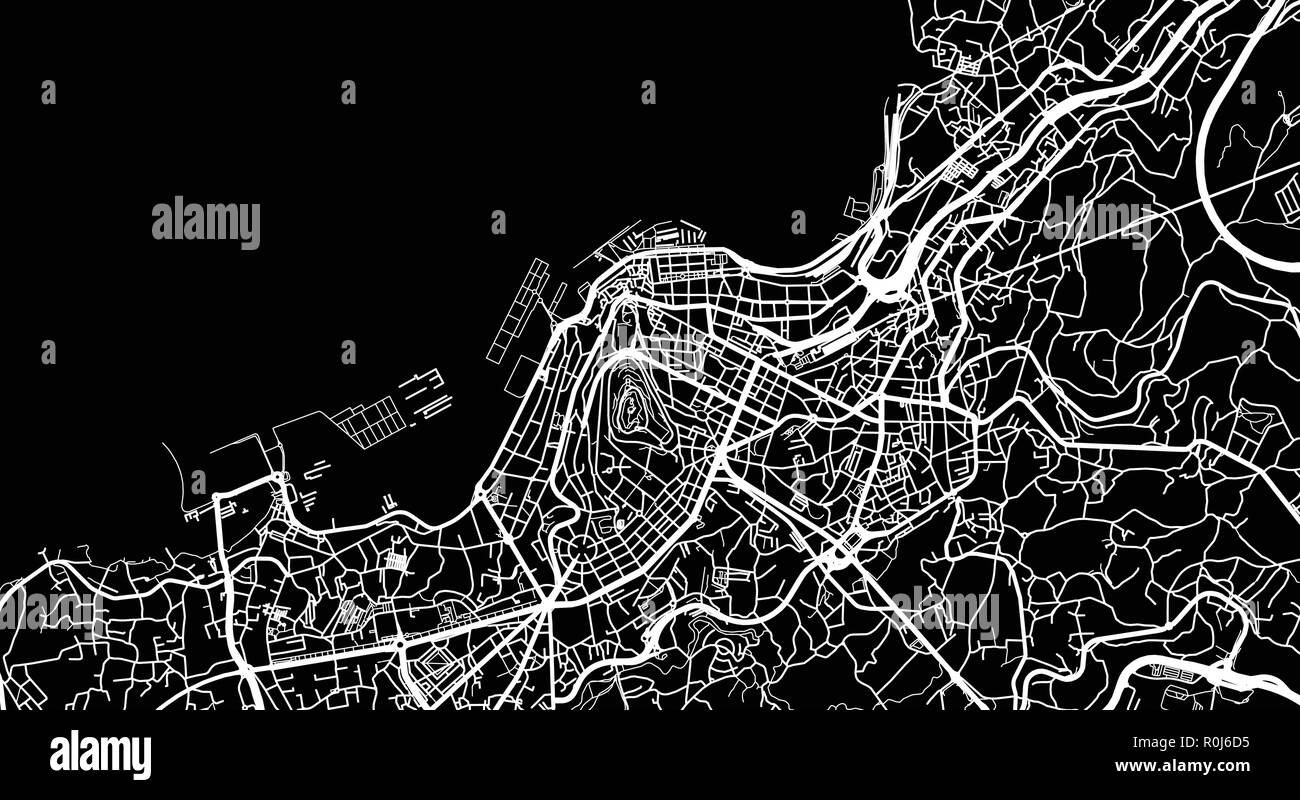 Vecteur urbain plan de la ville de Vigo, Espagne Illustration de Vecteur