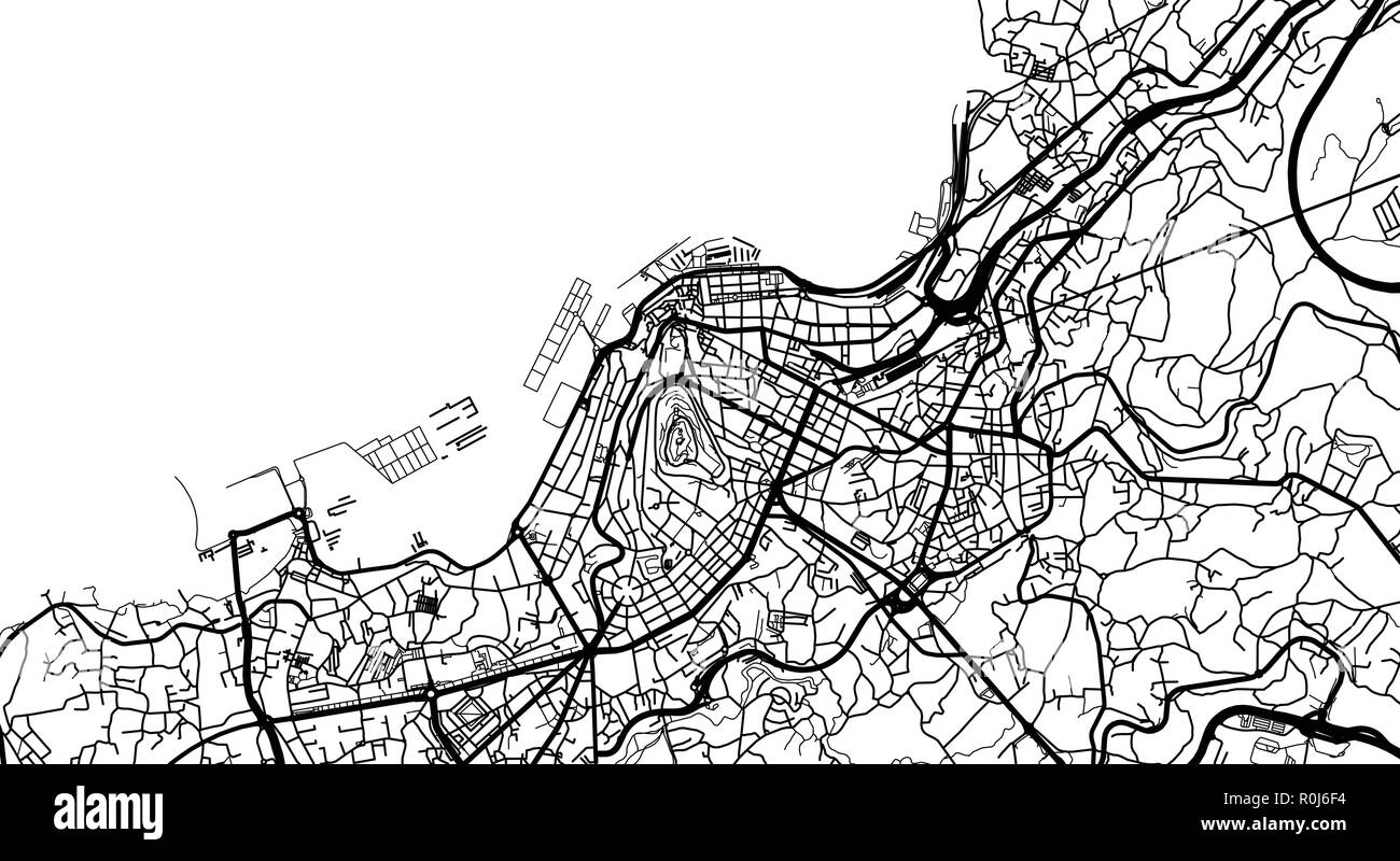 Vecteur urbain plan de la ville de Vigo, Espagne Illustration de Vecteur
