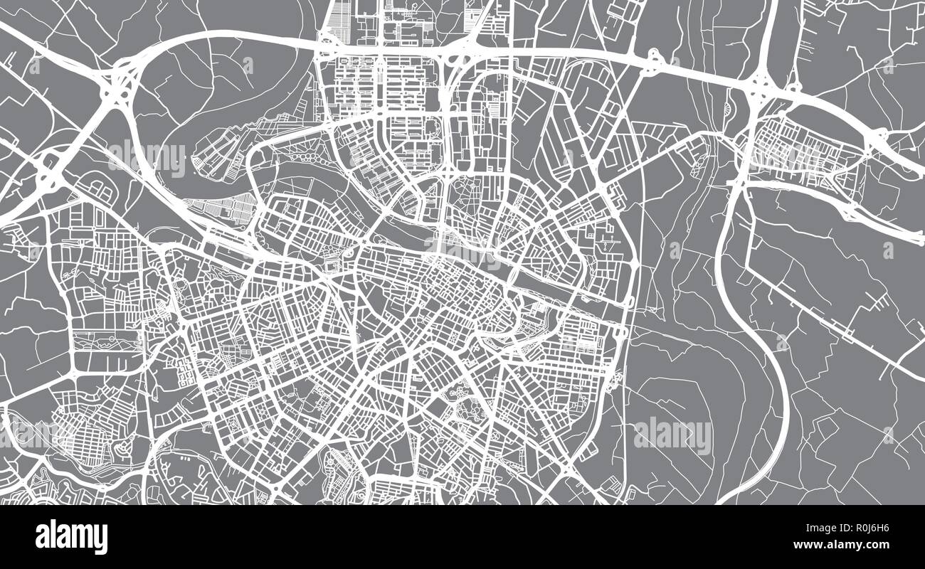 Vecteur urbain plan de la ville de Saragosse, Espagne Illustration de Vecteur
