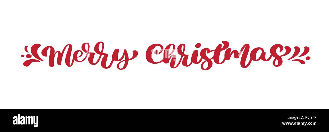 Joyeux Noël vintage rouge lettrage calligraphie Le texte vectoriel. Pour  l'art de la conception de modèle, la page liste style brochure maquette,  bannière idée couvrir, livret imprimer flyer, affiche Image Vectorielle  Stock -