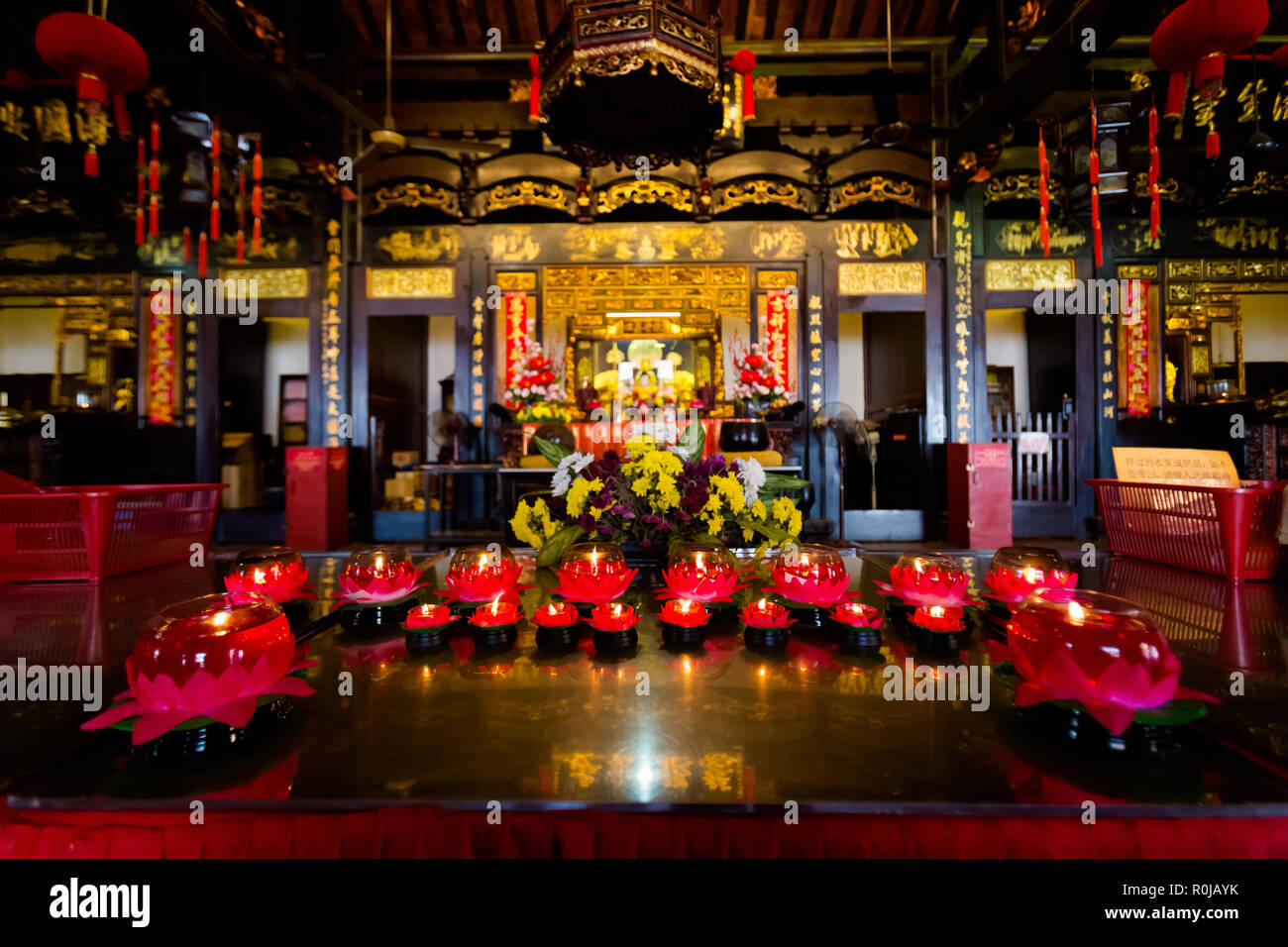 Belle architecture de temple chinois Cheng Hoon Teng Bukiet Chine dans la ville de Malacca en Malaisie. Beau bâtiment sacré en Asie du sud-est. Banque D'Images
