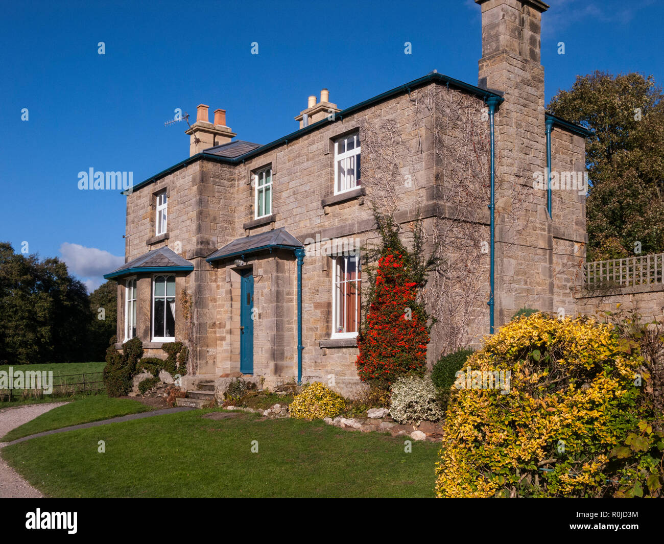 Cottage, Chatsworth, Derbyshire Banque D'Images