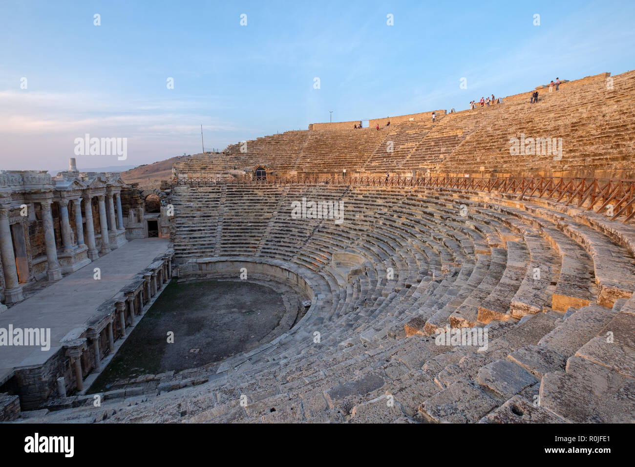 Ruines du théâtre romain à la ville antique d'Hiérapolis, Turquie Banque D'Images