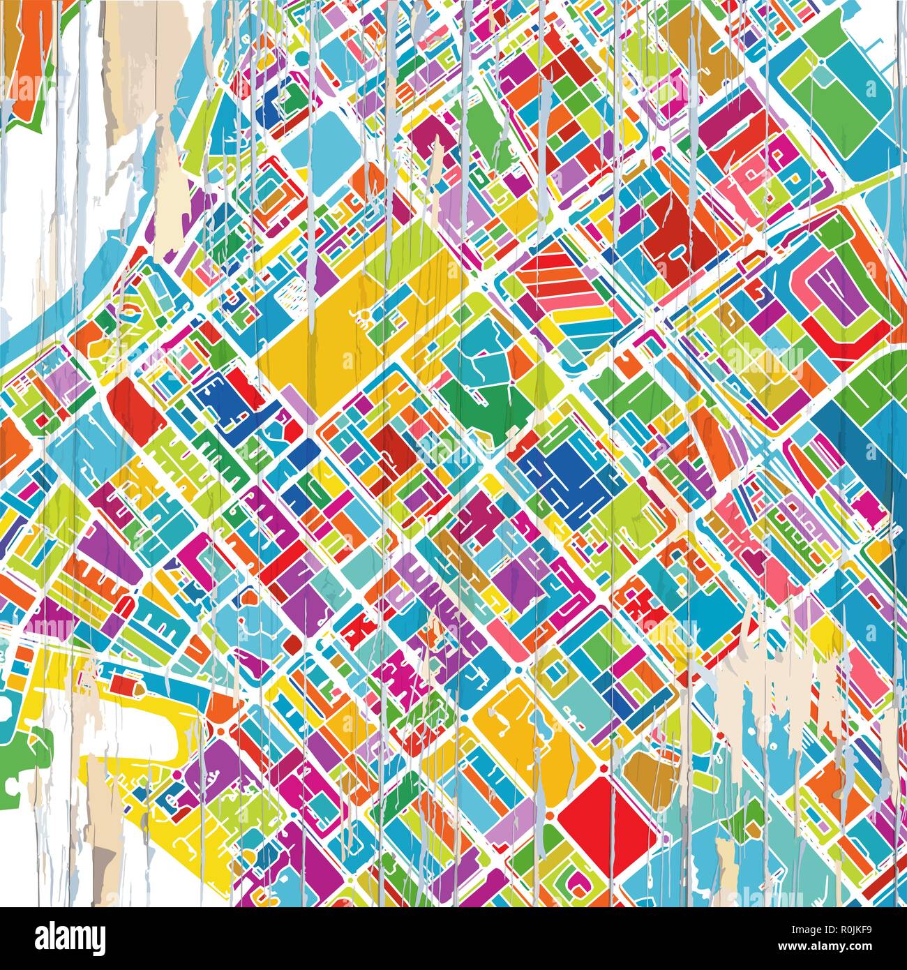 Abu Dhabi carte colorée. Carte de la série vintage. Illustration de Vecteur