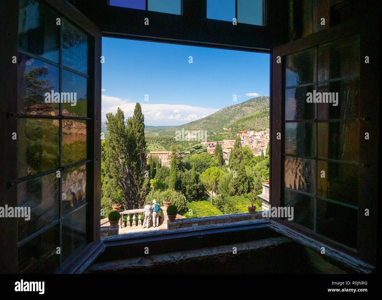 Villa D'Este (Italie) - La villa à Tivoli, province de Rome, avec de belles collines en terrasses jardin Renaissance et de fontaines. Site de l'UNESCO. Banque D'Images