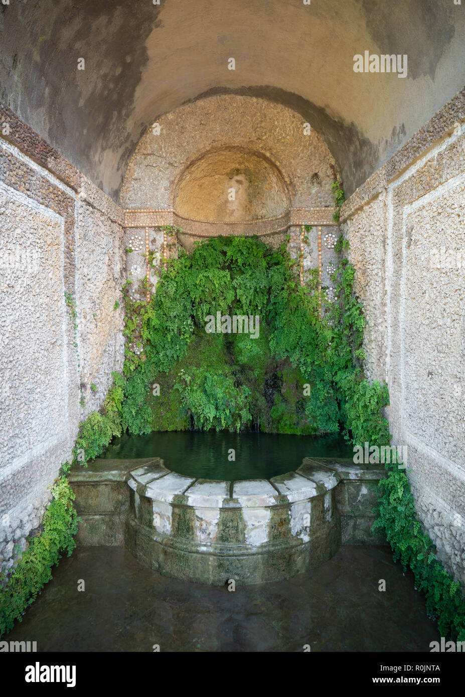 Villa D'Este (Italie) - La villa à Tivoli, province de Rome, avec de belles collines en terrasses jardin Renaissance et de fontaines. Site de l'UNESCO. Banque D'Images
