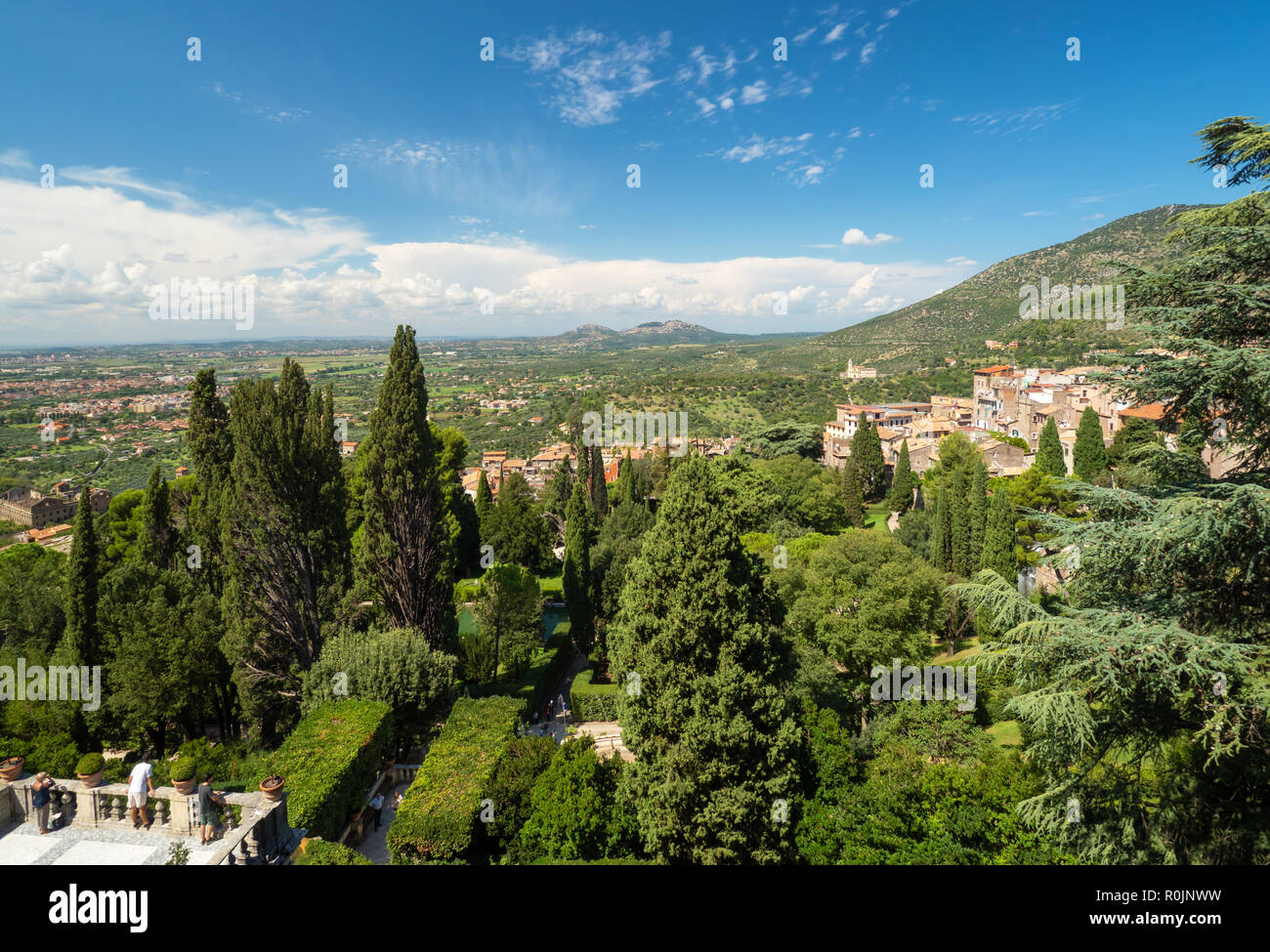 Villa D'Este (Italie) - La villa à Tivoli, province de Rome, avec de belles collines en terrasses jardin Renaissance et de fontaines. Site de l'UNESCO. Banque D'Images