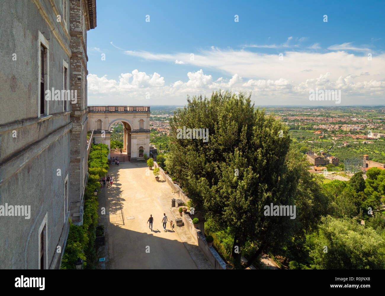 Villa D'Este (Italie) - La villa à Tivoli, province de Rome, avec de belles collines en terrasses jardin Renaissance et de fontaines. Site de l'UNESCO. Banque D'Images