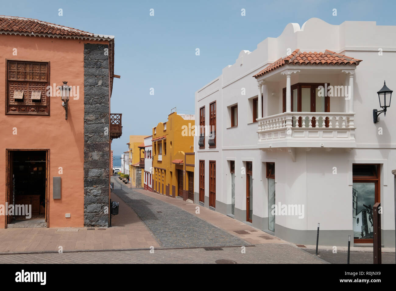 Dans la rue vide , Garachicho village espagnol Banque D'Images