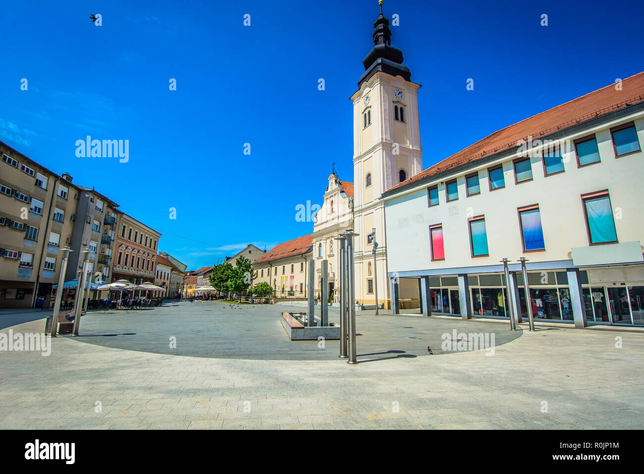Vue panoramique sur place médiévale au centre-ville de town Park, Croatie Europe. Banque D'Images