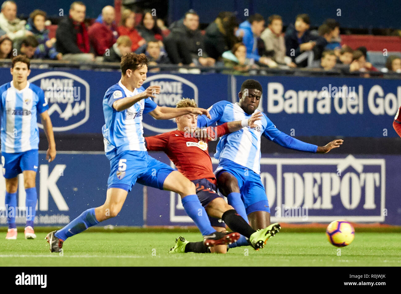 De Brandon CA Osasuna vu en action au cours de l'espagnol de La Liga football 123 Correspondance entre Osasuna et Málaga CF a l'Sadar stadium. (Score final 2-1 Osasuna Malaga CF) Banque D'Images