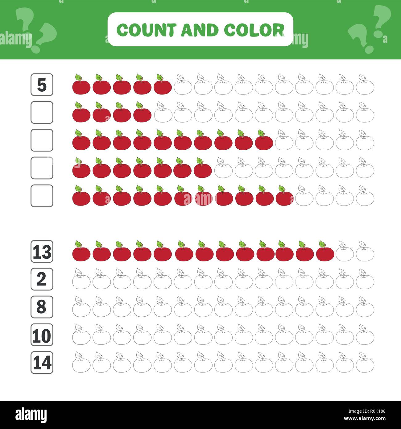 Math jeu éducatif pour les enfants. Les équations de comptage. Feuille de travail plus Illustration de Vecteur