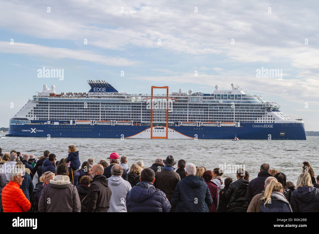 Celebrity Edge est la première classe de navire de croisière exploité par Celebrity Cruises Celebrity.Edge a été construit au chantier naval STX en France Banque D'Images