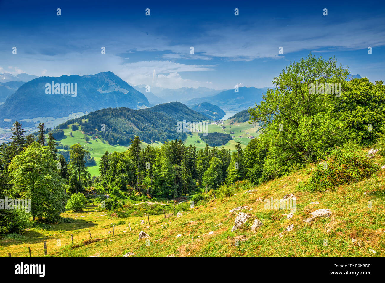 Alpes Suisses près de Burgenstock avec l'avis de Floralpina et Pilatus mountain, Suisse, Europe Banque D'Images
