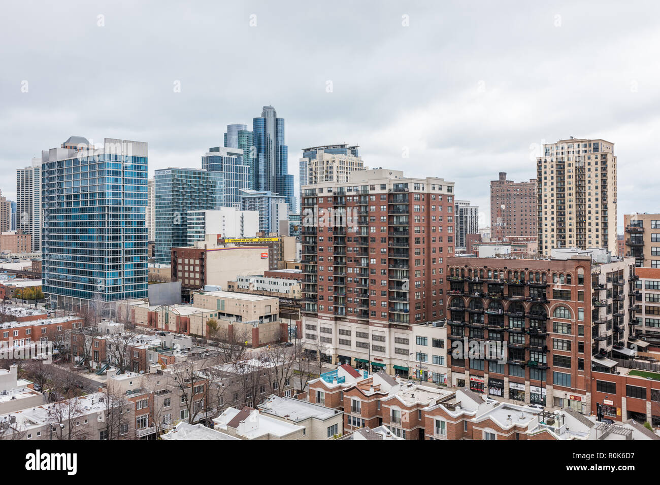 L'unité d'habitation en copropriété multi dans le quartier sud du Loop. Banque D'Images