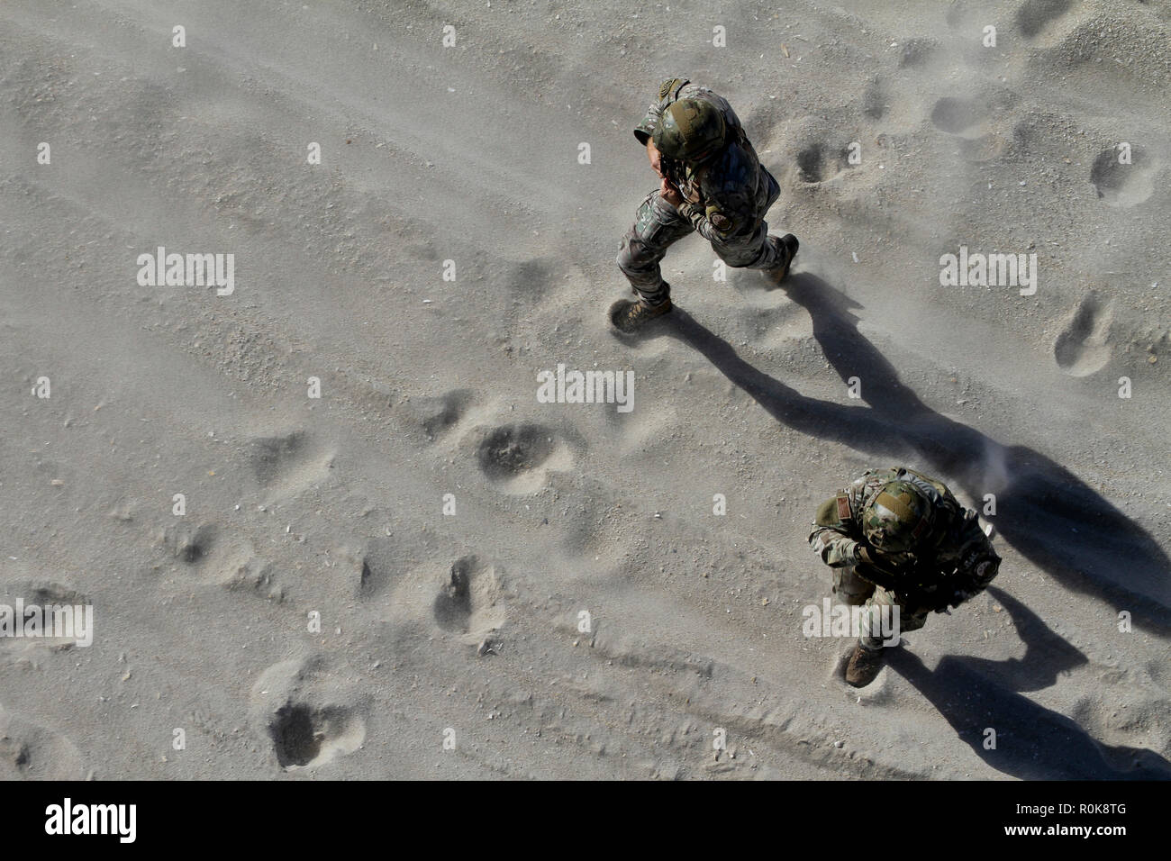 Dans rush aviateurs Beach State Park, New Jersey. Banque D'Images