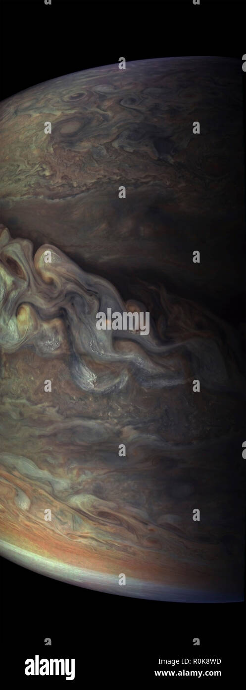 Une vue tridimensionnelle de la Jovian sur cloudscape planète Jupiter. Banque D'Images