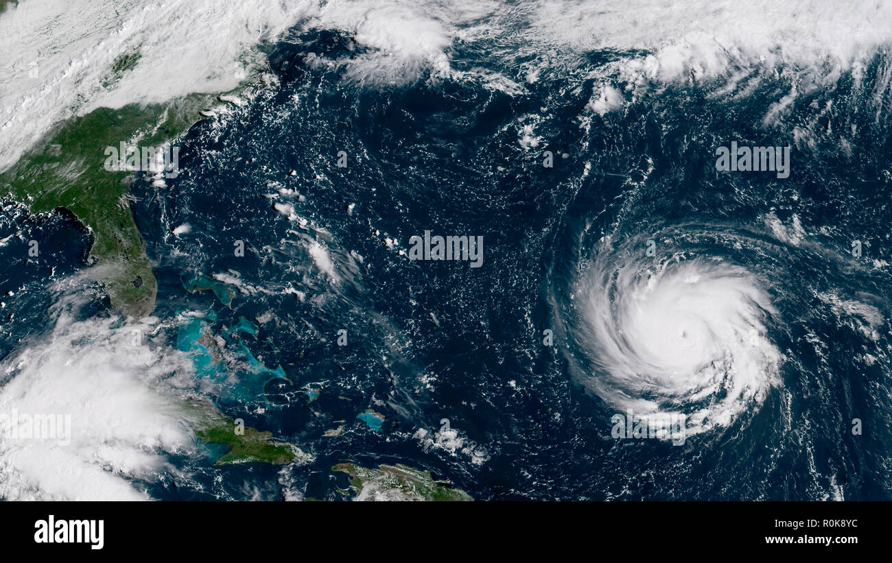 Satellite de l'ouragan Florence dans l'ouest de l'océan Atlantique. Banque D'Images