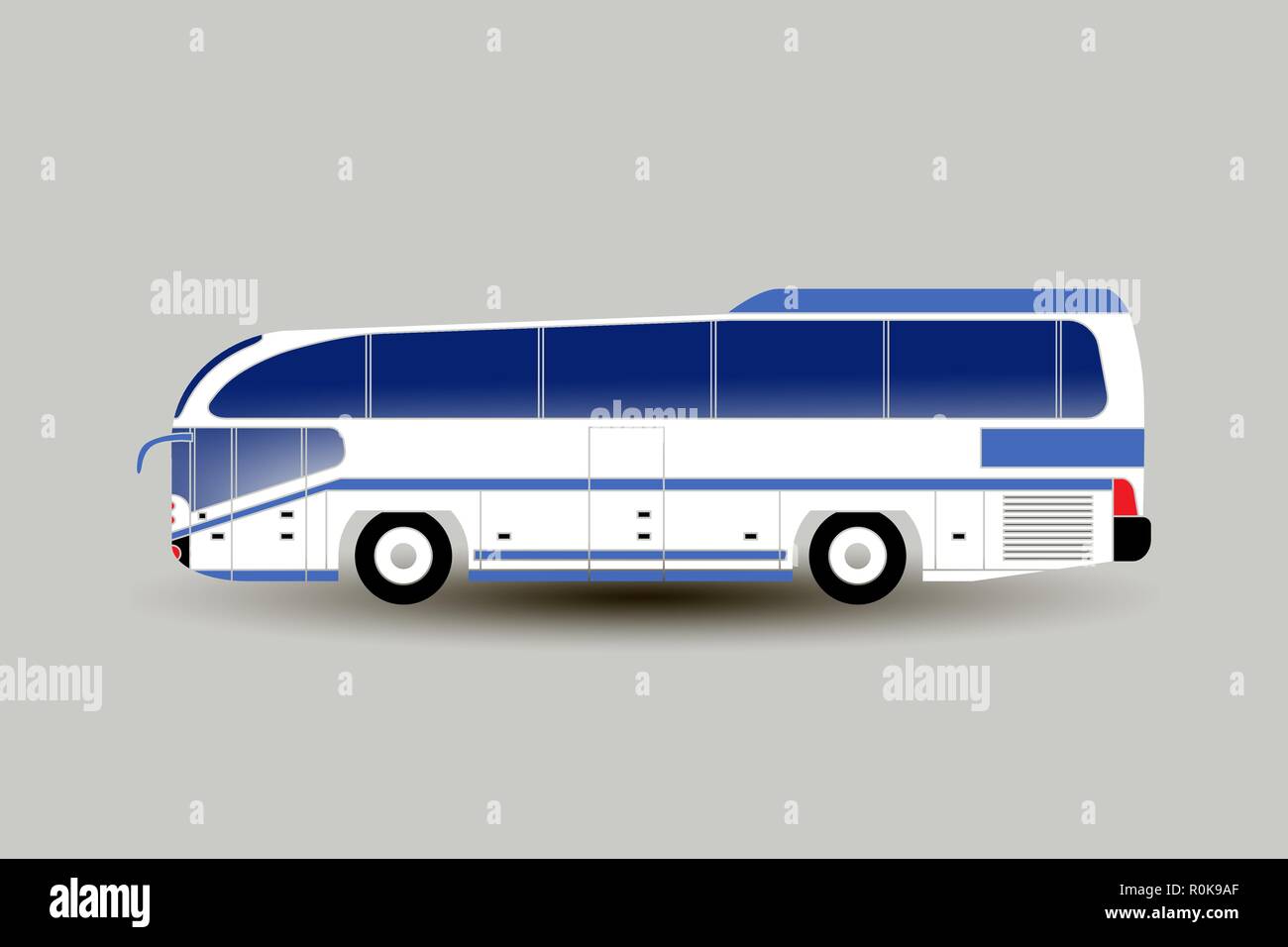 Vector illustration d'un plat ou intercity bus touristique moderne. Vue côté bus isolés. Pour les catalogues, de l'information, les voyages. Toutes les couches et les groupes sont ou Illustration de Vecteur