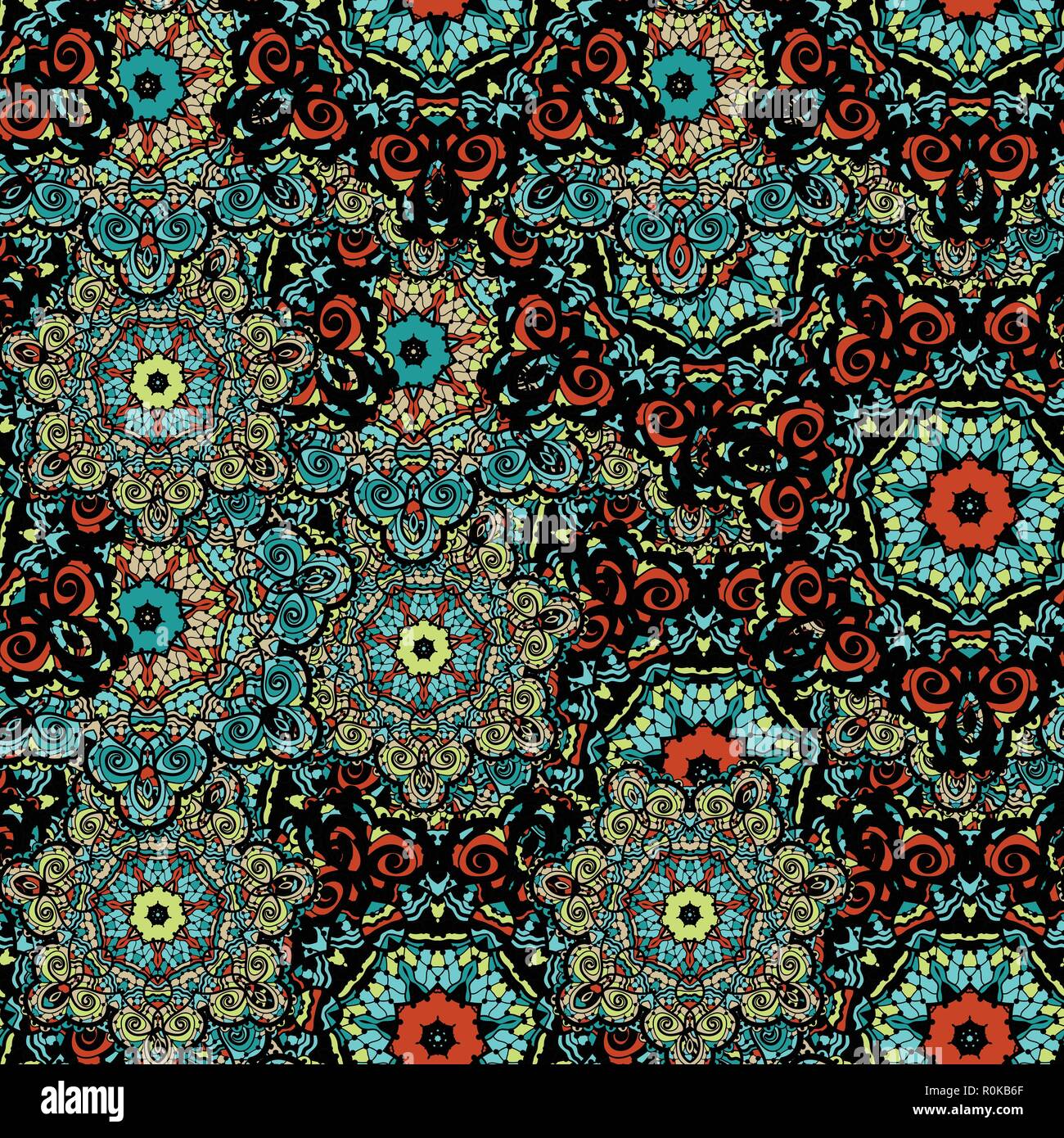 Seamless Vector background pattern fleur mandala Illustration de Vecteur