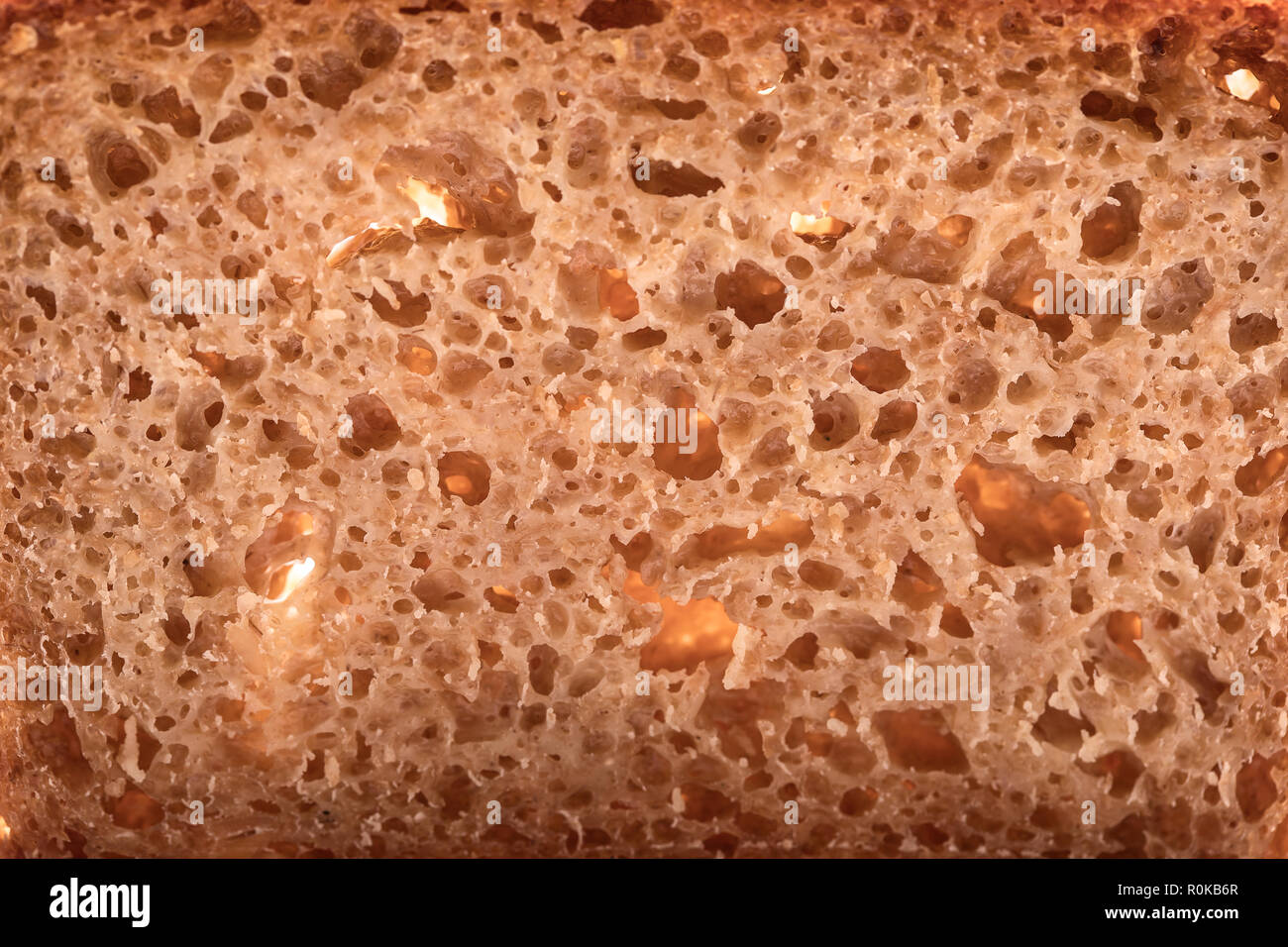 La texture du pain d'Épeautre entier Banque D'Images