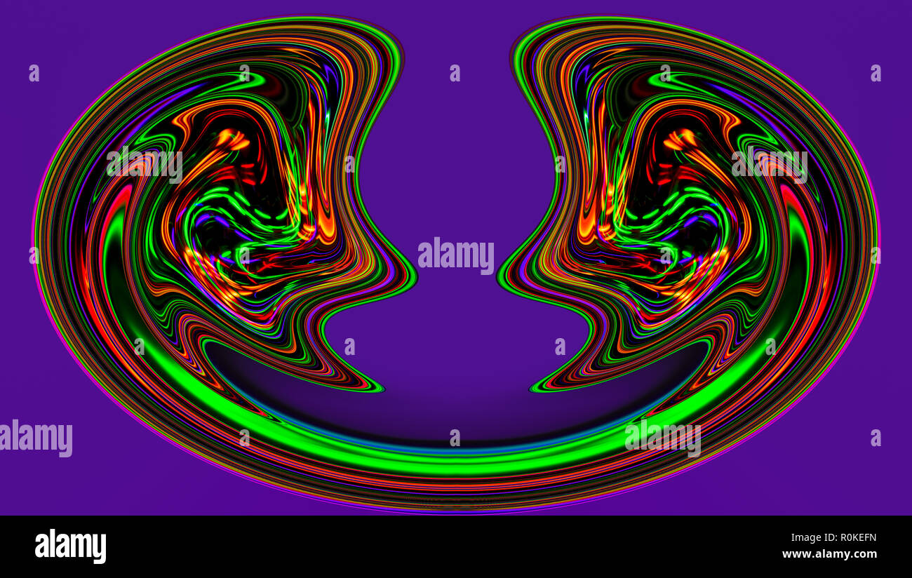 Éléments de couleur crée des images fantastiques. Tableau abstrait - images psychédéliques. Banque D'Images
