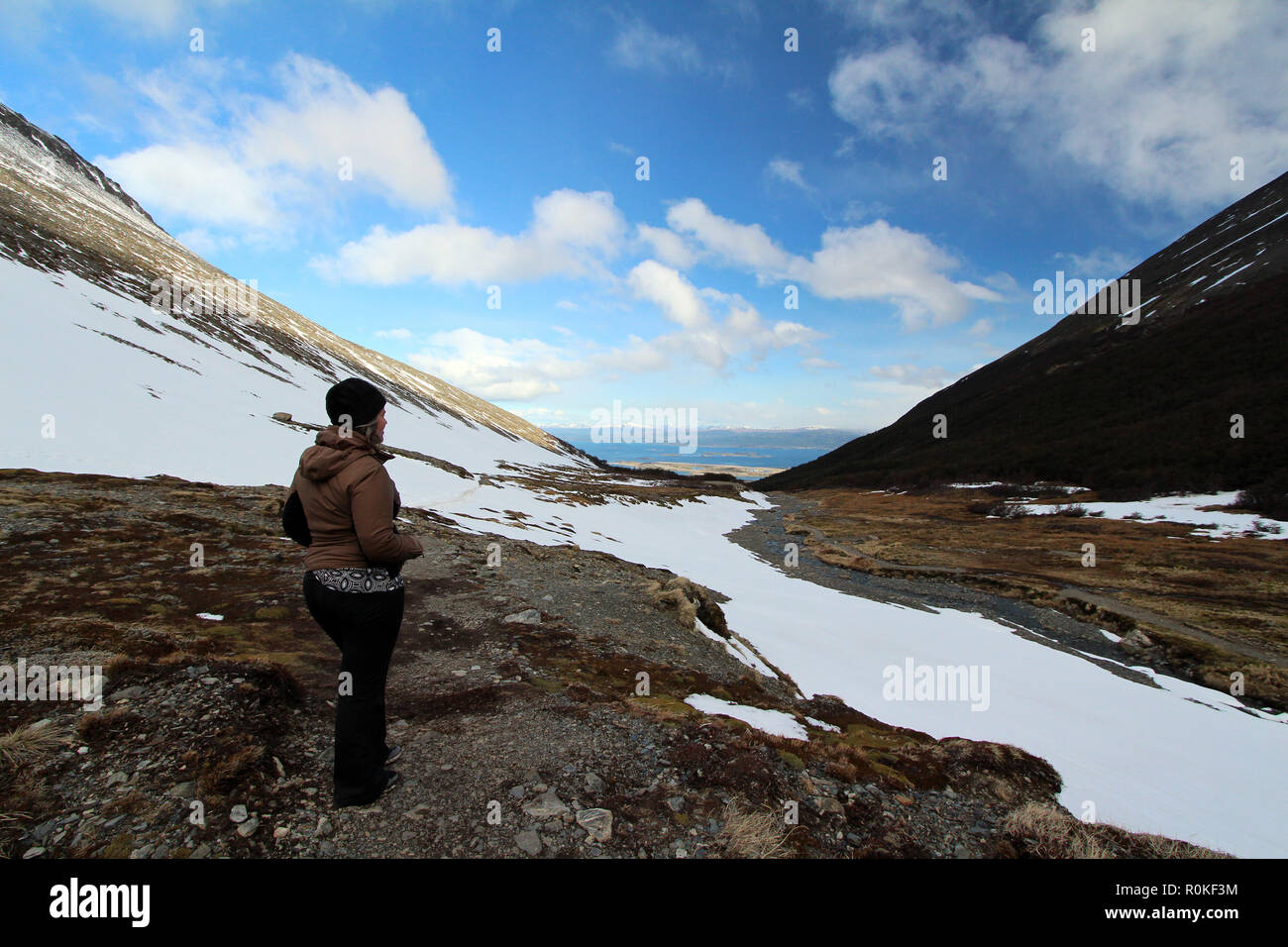 Le Mont Cerro Castor (Castor), une station de ski de printemps, Ushuaia, Argentine Banque D'Images