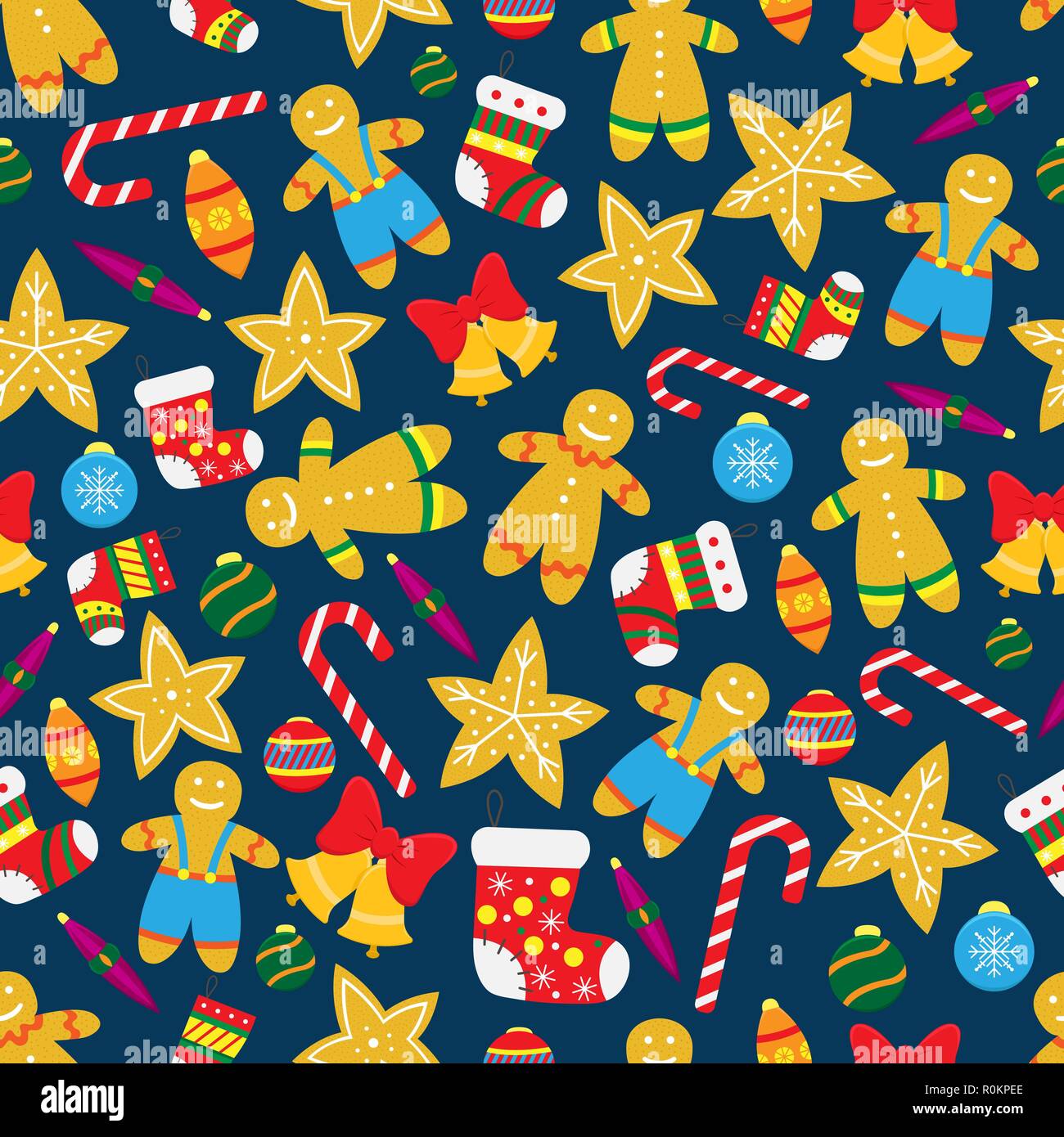 Noël transparente avec motif d'épice, jouets de l'arbre de Noël,candy. Illustration de Vecteur