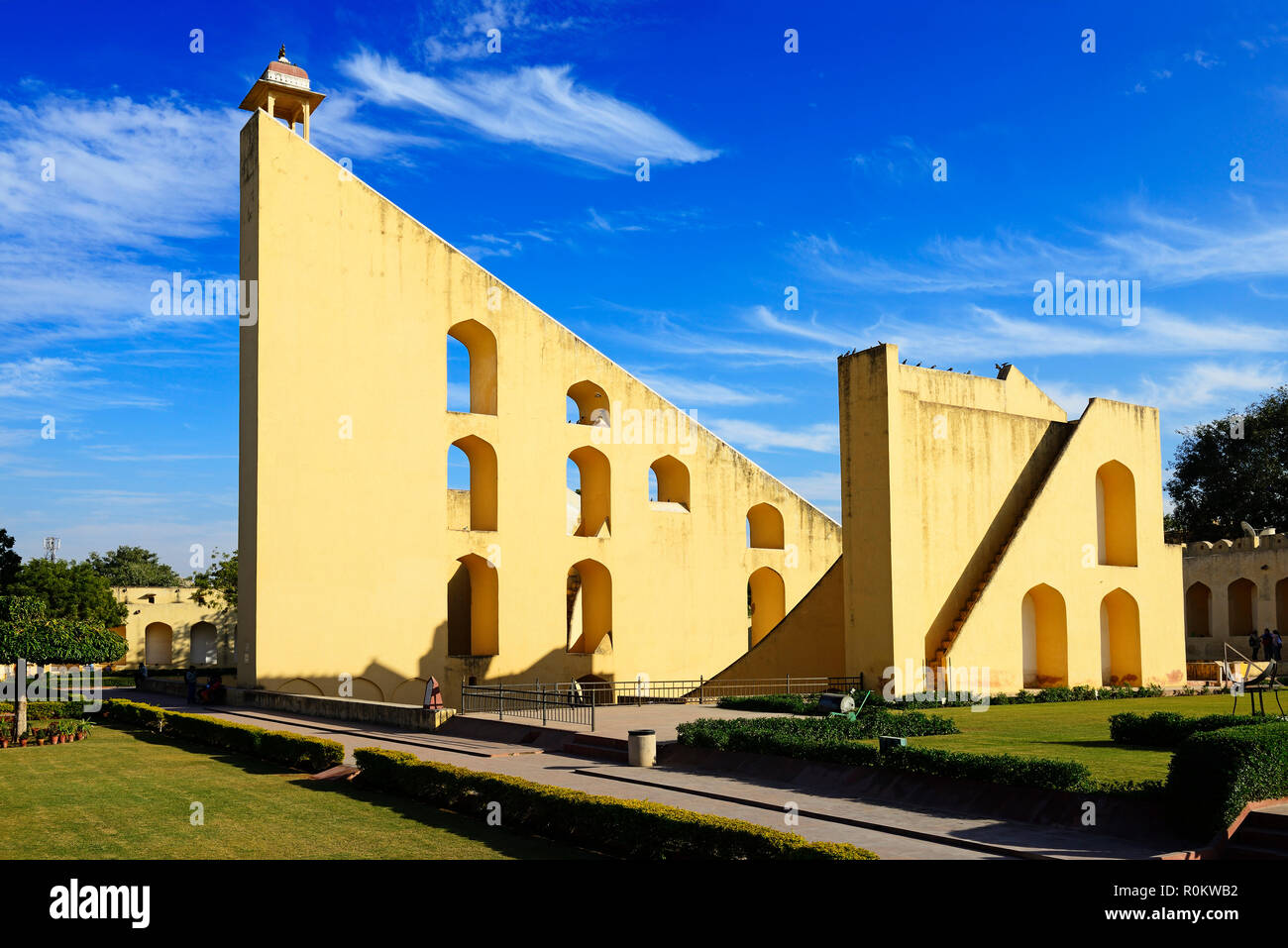 Grand cadran solaire à l'observatoire, Jantar Mantar, Jaipur, Rajasthan, Inde Banque D'Images