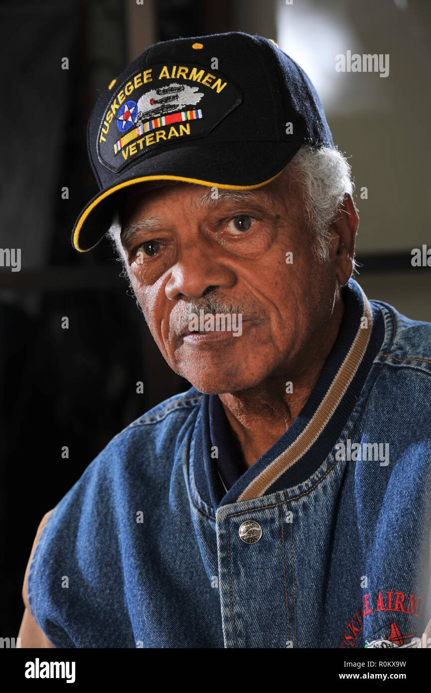 Claude Platte Tuskegee Airman, Banque D'Images