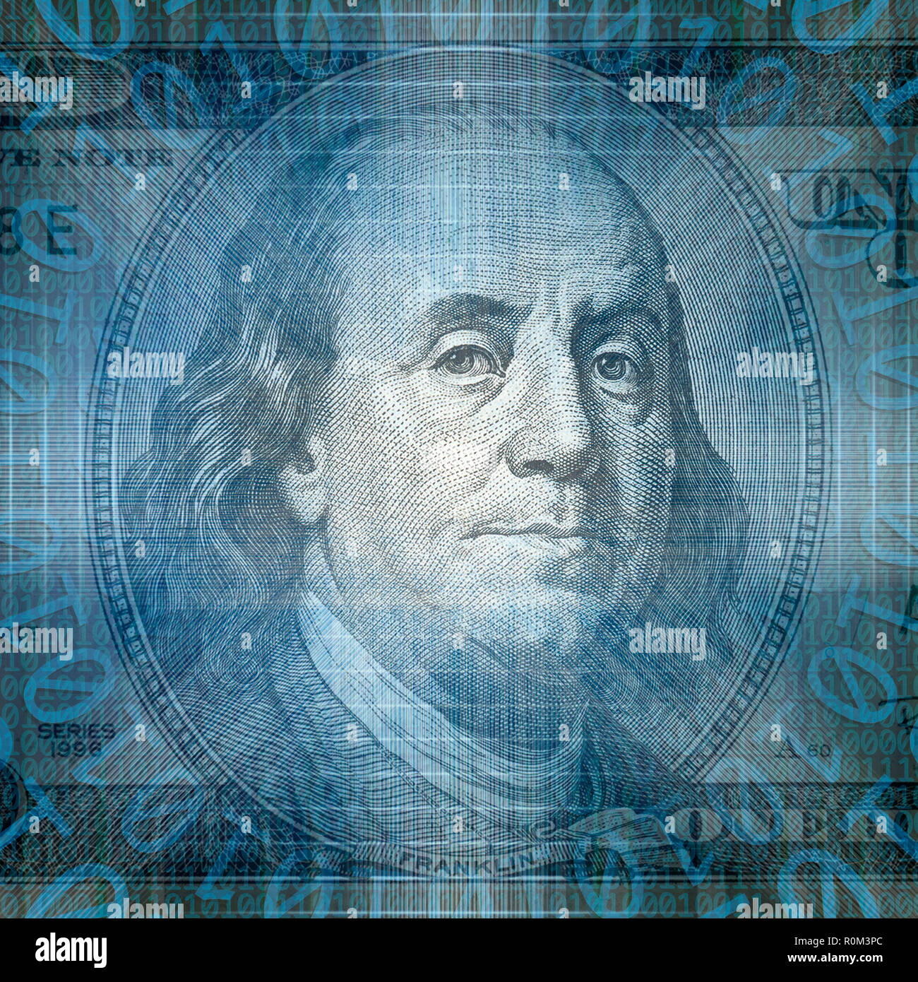 Image business internet conceptuel d'un code binaire technologie pur avec de l'argent Banque D'Images