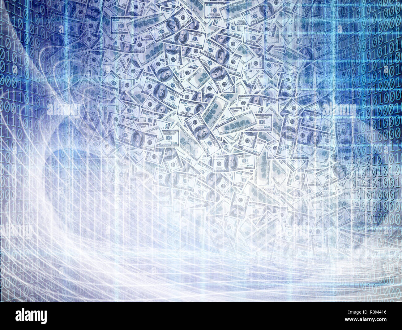 Image business internet conceptuel d'un code binaire technologie pur avec de l'argent Banque D'Images