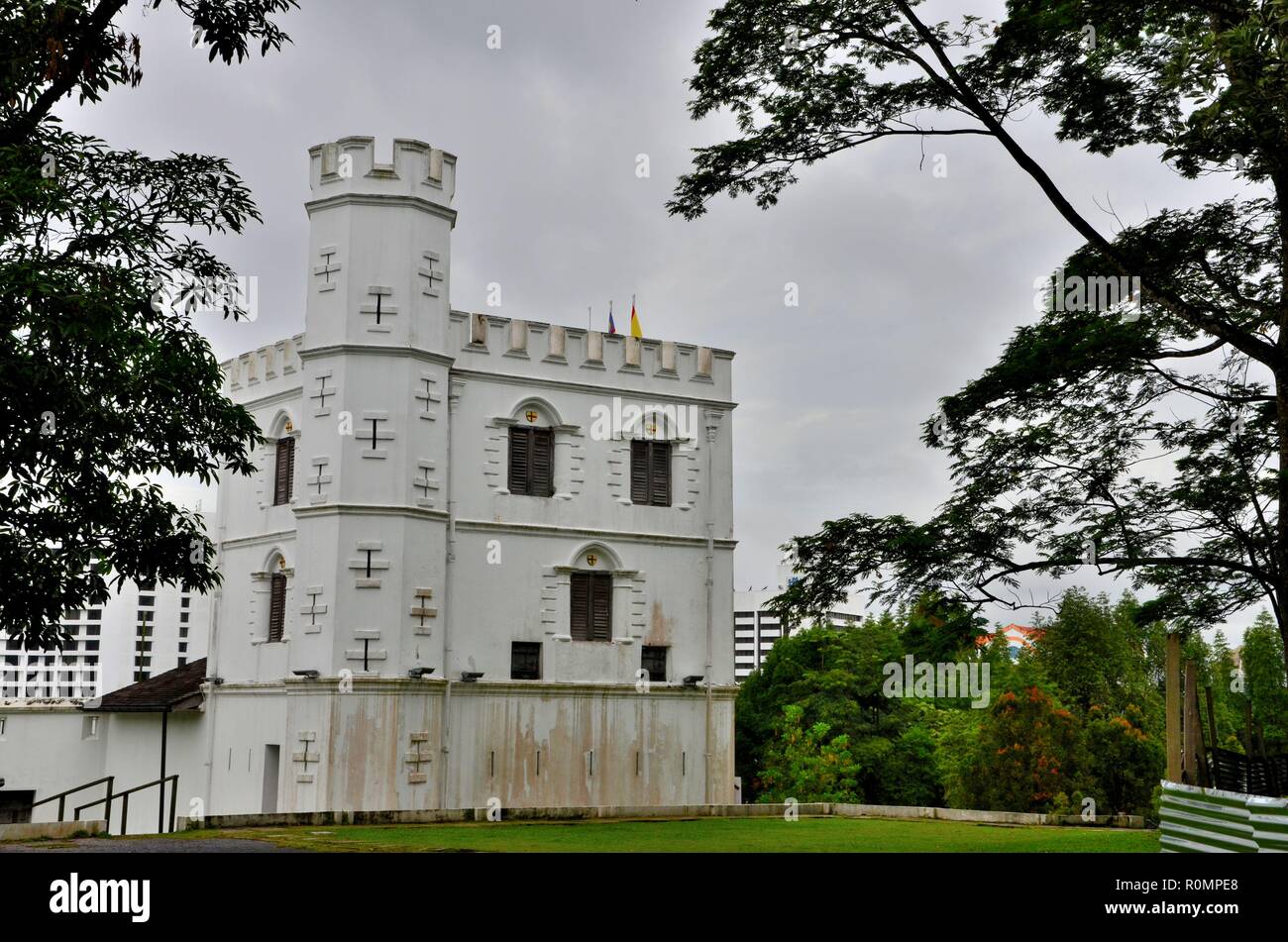 Fort Margherita Brooke Musée Galerie mur et tours du patrimoine Kuching Sarawak Malaisie Banque D'Images