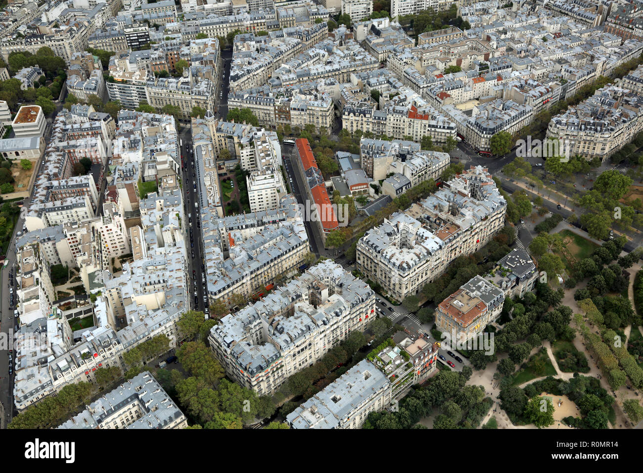 Incroyable vue de la Tour Eiffel de Paris en France Banque D'Images