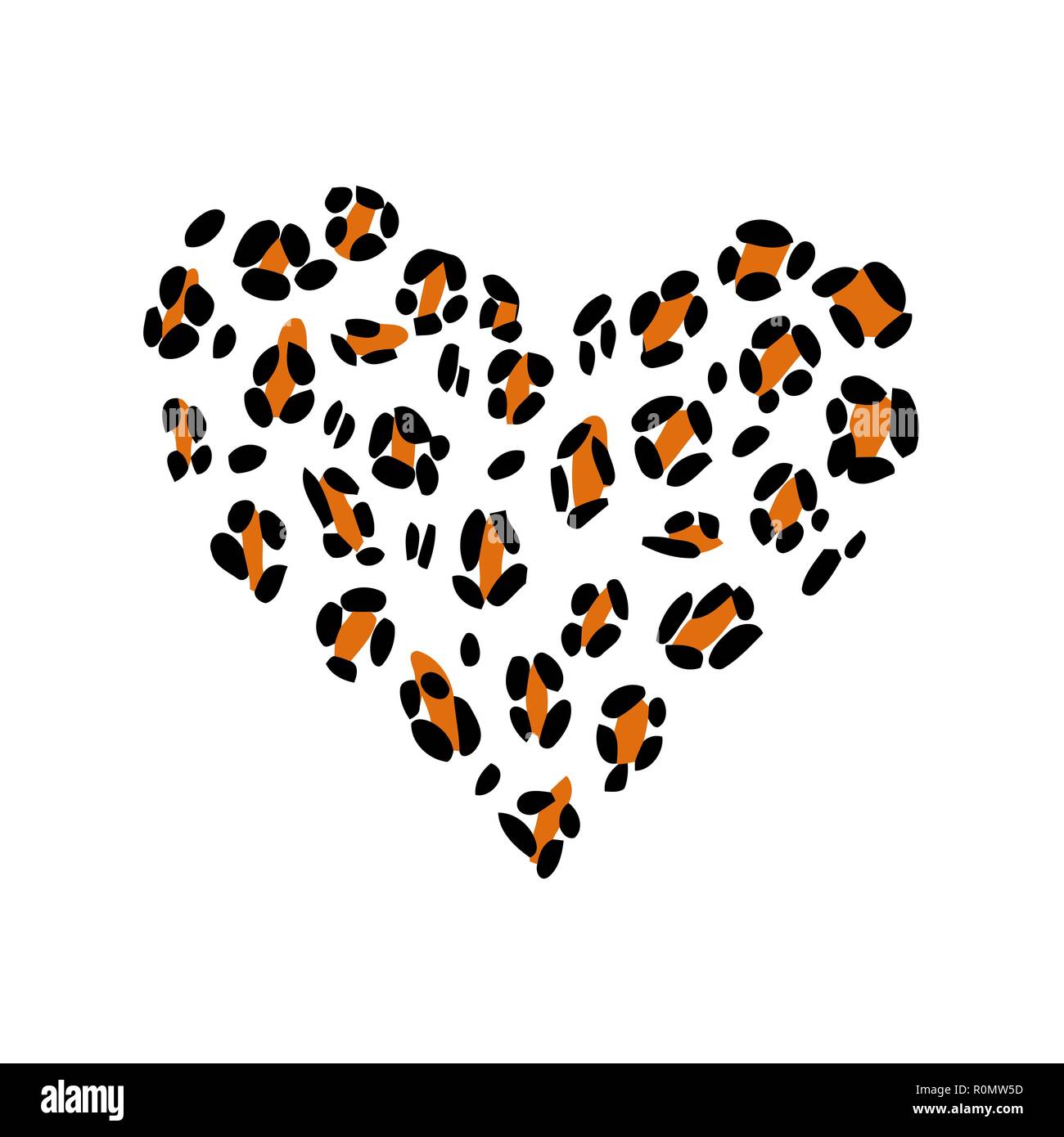 Leopard print peau en forme de cœur. Vector illustration. Valentines Day. Carte de vœux. Illustration de Vecteur