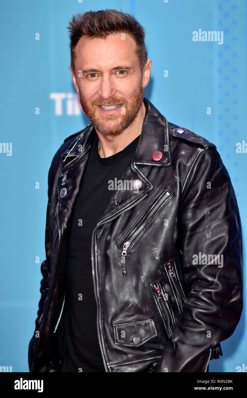 David Guetta fréquentant les MTV European Music Awards 2018 au Bizkaia Arena le 4 novembre, 2018 à Bilbao, en Espagne. Banque D'Images