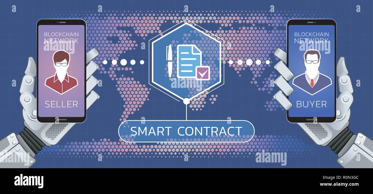 Contrat Smart Illustration de Vecteur