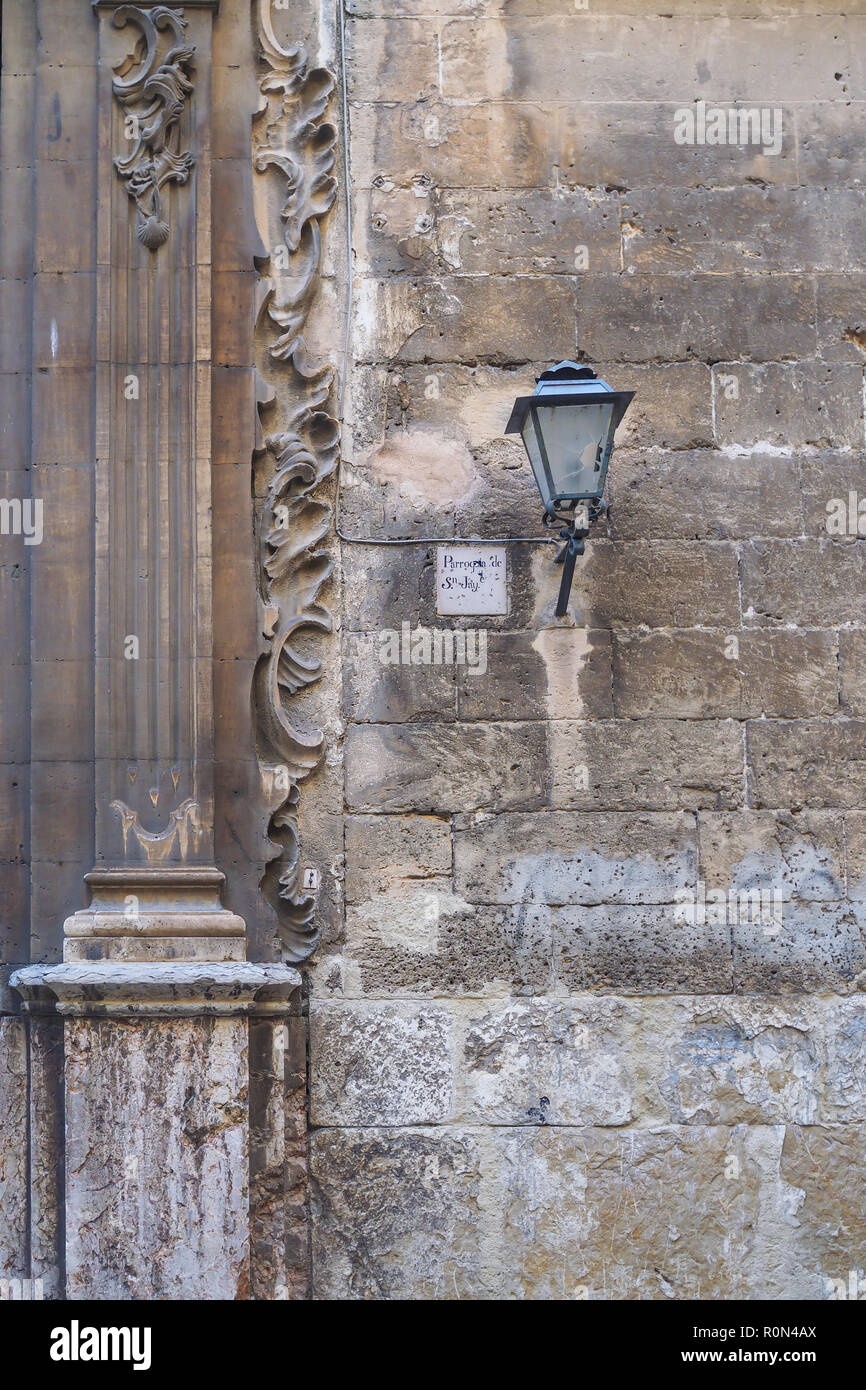 Vieille ville rue Palma de Mallorca, Espagne Banque D'Images
