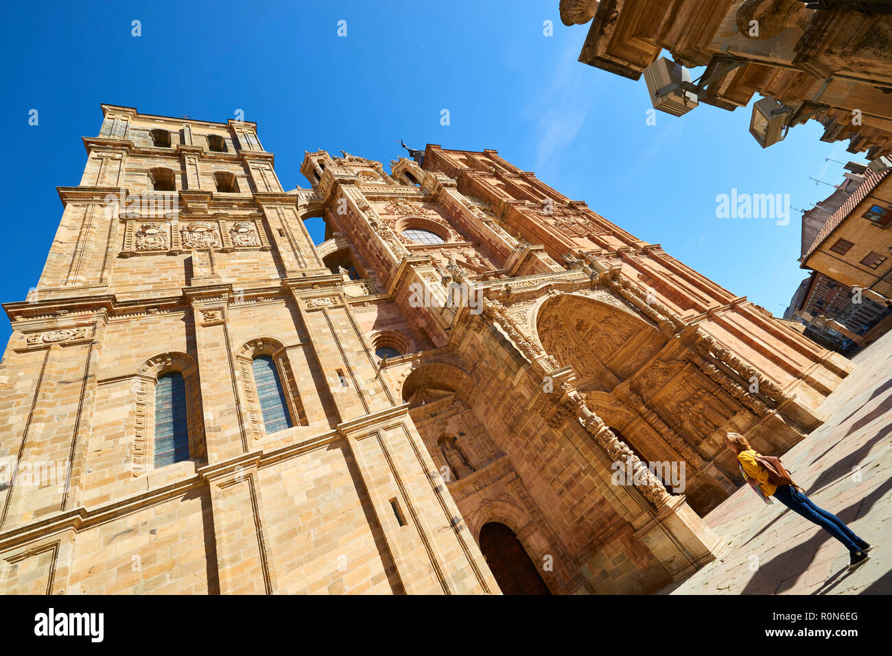 Cathédrale, Astorga, Via de la Plata (Route d'argent), Leon, province de Castille-León, Chemin de Saint-Jacques de Compostelle, Espagne, Europe Banque D'Images