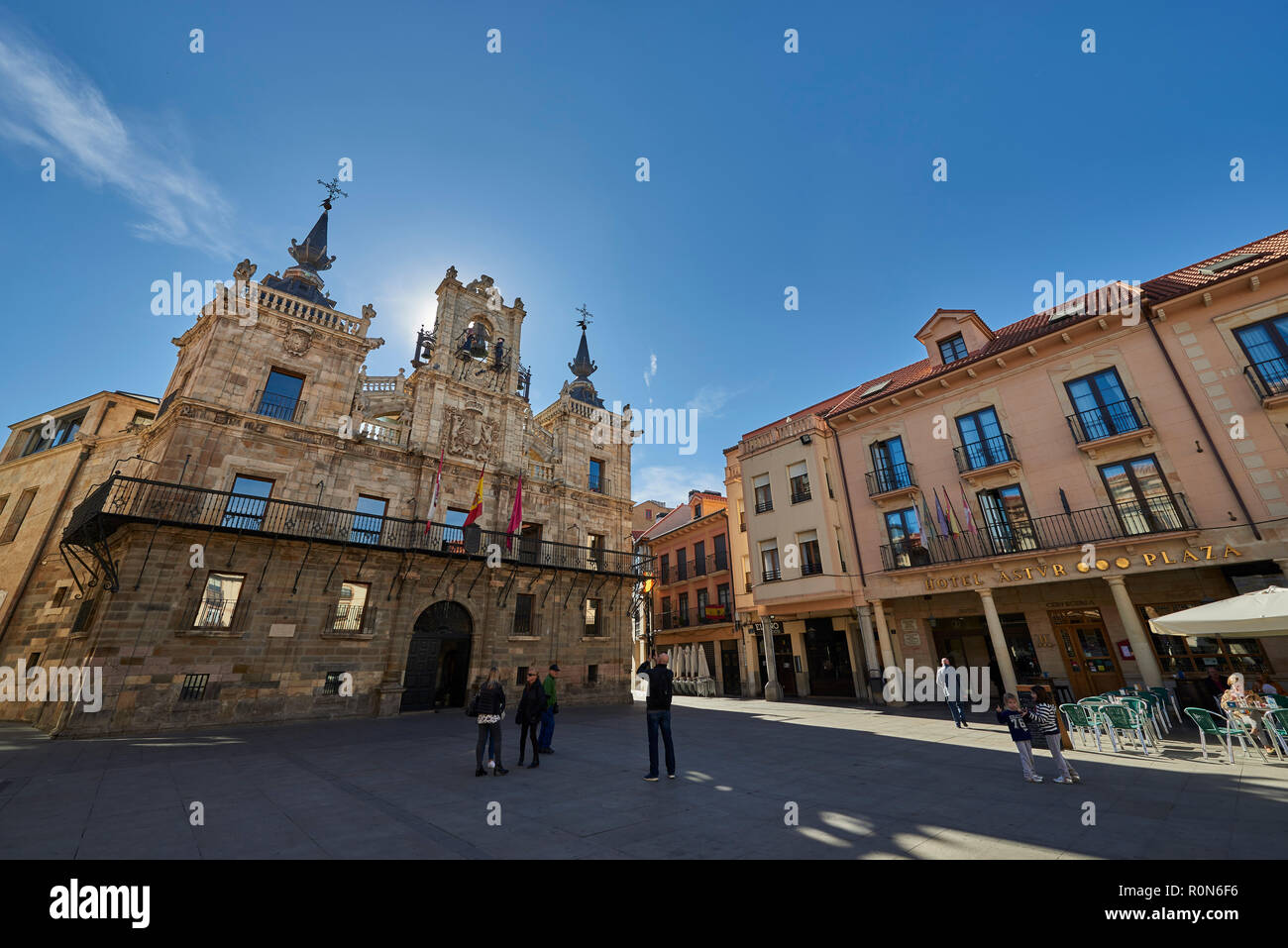 La place principale et de la Mairie, Astorga, Chemin de Saint Jacques, Leon, Province de Castille-león, Espagne, Europe Banque D'Images