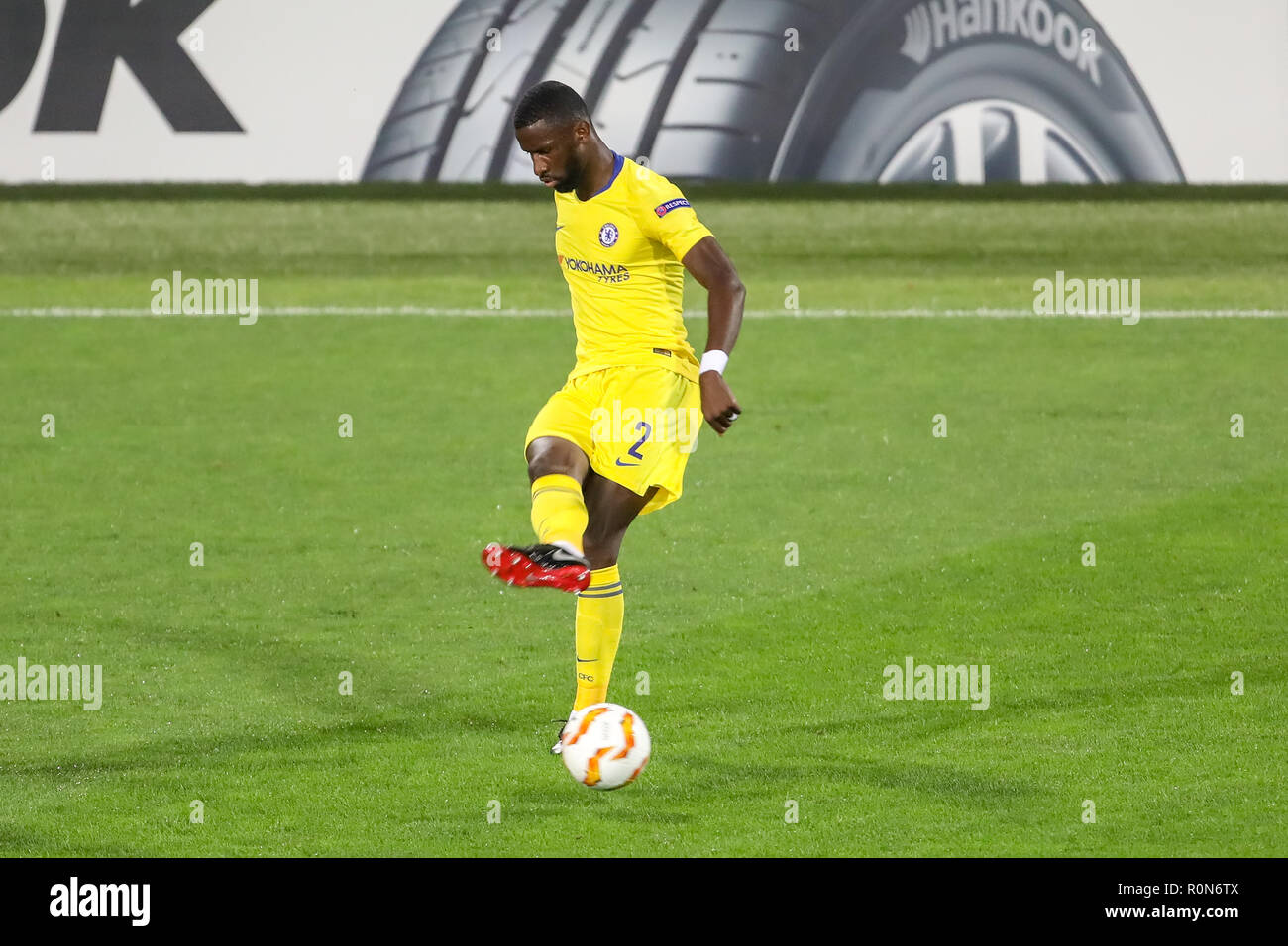 Thessalonique, Grèce - Sept 20, 2018 : Le joueur de Chelsea Antonio Rudiger en action au cours de l'UEFA Europa League entre PAOK vs FC Chelsea a joué à T Banque D'Images