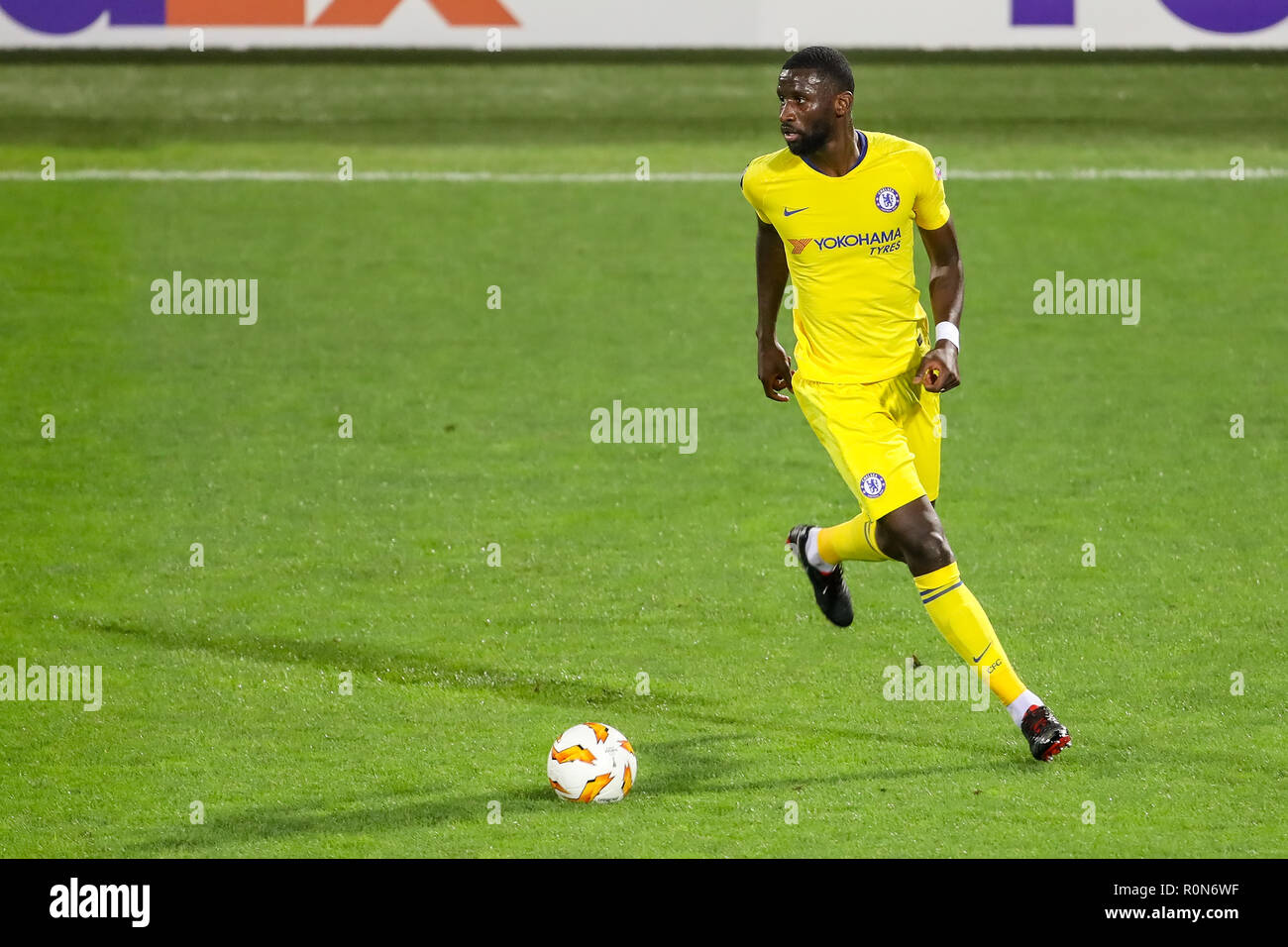 Thessalonique, Grèce - Sept 20, 2018 : Le joueur de Chelsea Antonio Rudiger en action au cours de l'UEFA Europa League entre PAOK vs FC Chelsea a joué à T Banque D'Images