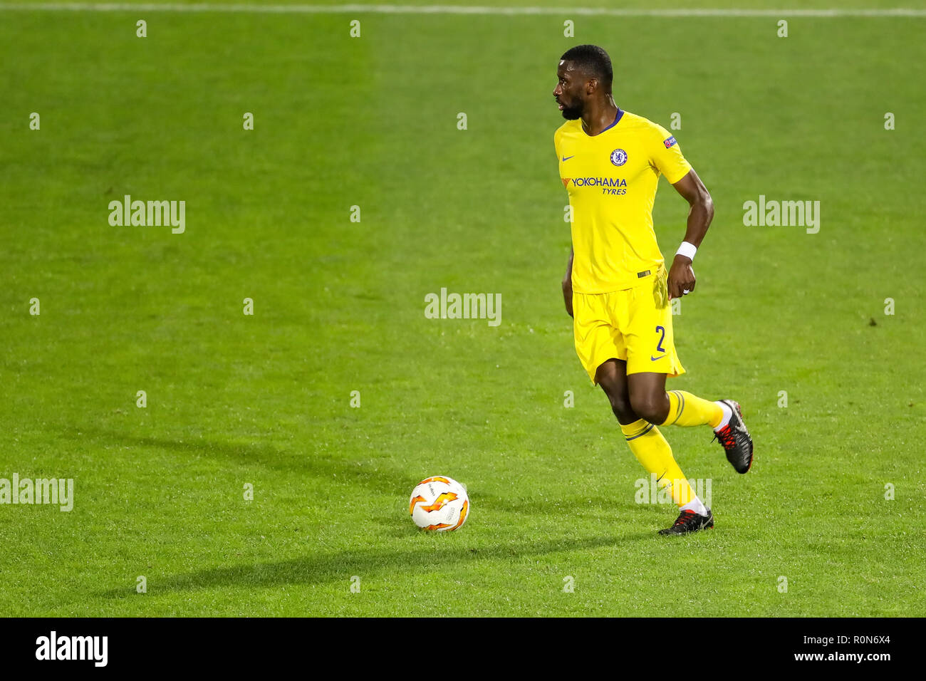 Thessalonique, Grèce - Sept 20, 2018 : Le joueur de Chelsea Antonio Rudiger en action au cours de l'UEFA Europa League entre PAOK vs FC Chelsea a joué à T Banque D'Images