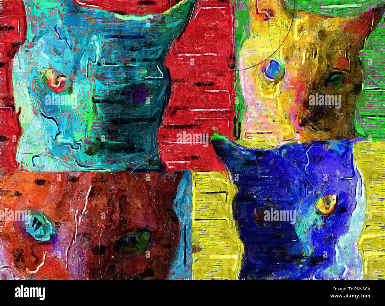 La Peinture Abstraite Moderne Les Chats Colores Photo Stock Alamy La Peinture Abstraite Moderne Les Chats Colores Photo Stock Alamy