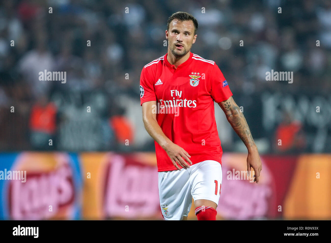 Thessalonique, Grèce - le 29 août 2018 : Le joueur de Benfica Haris Seferovic en action au cours de l'UEFA Champions League play-offs , deuxième manche PAOK FC vs être Banque D'Images