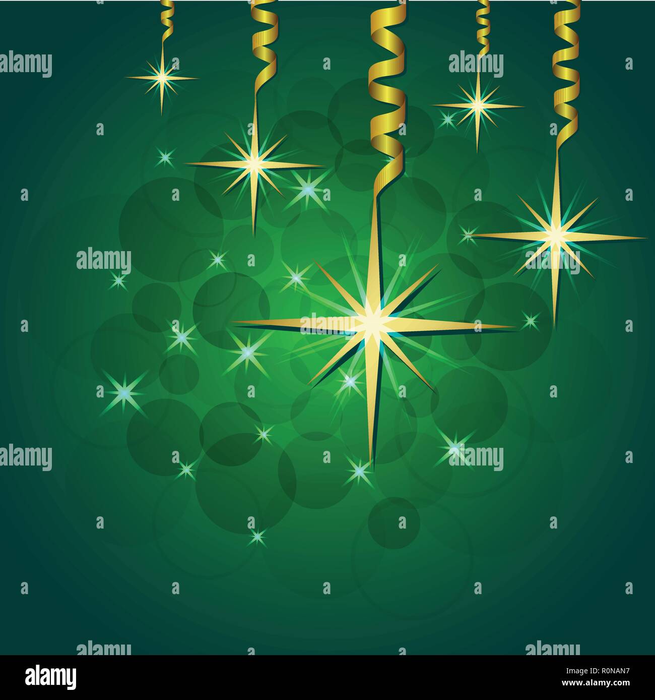 Vector illustration brillante des étoiles et scintille sur fond vert, fond pour les vacances d'hiver, salutations, bannière, Affiche, carte postale. EPS 10 Illustration de Vecteur